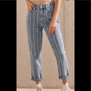 Pac Sun striped skinny mom jeans
